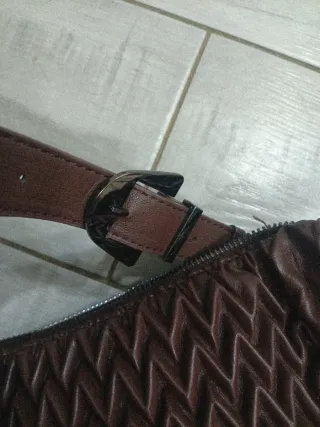 Borsa marrone in pelle trapuntata