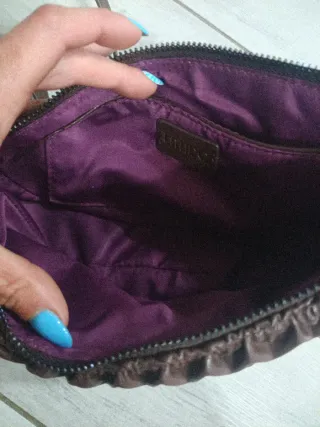 Borsa marrone in pelle trapuntata