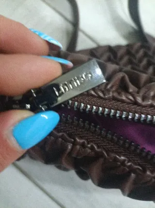 Borsa marrone in pelle trapuntata