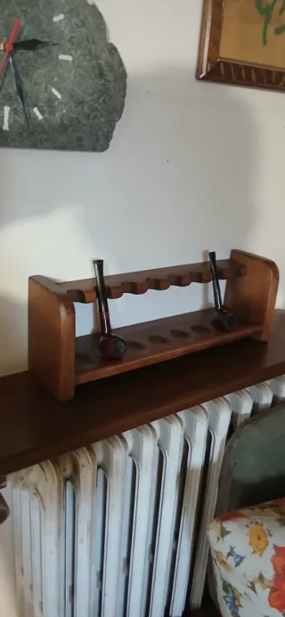Porta pipe in legno 8 posti colore noce