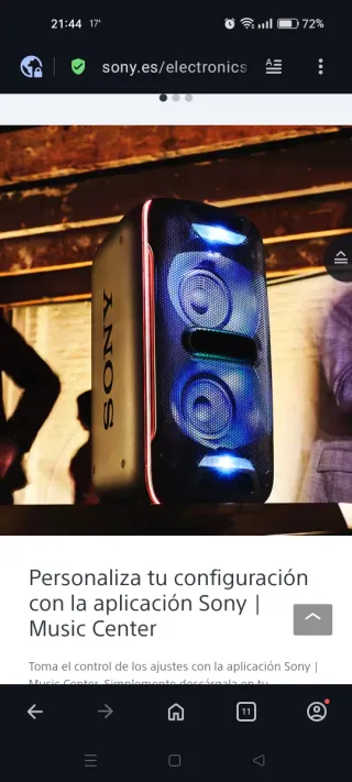 Sony GTK-XB72 Altavoz Negro y Multicolor