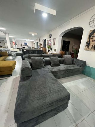 Sofá Chelong Gris Terciopelo Herrero espuma compri