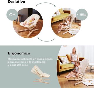 Hamaca para bebé de madera y tela SIN ESTRENAR