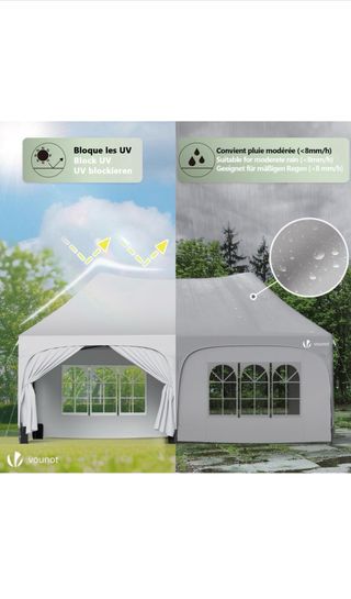 NUEVA Carpa Plegable Vounot Blanca y Negra