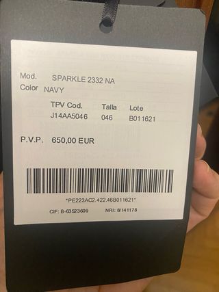 Vestido nuevo azul Pronovias con pedrereria