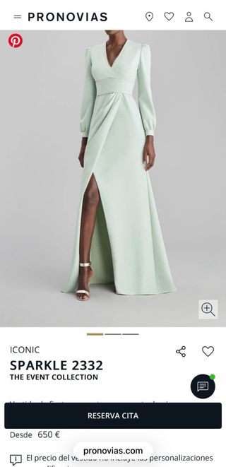 Vestido nuevo azul Pronovias con pedrereria