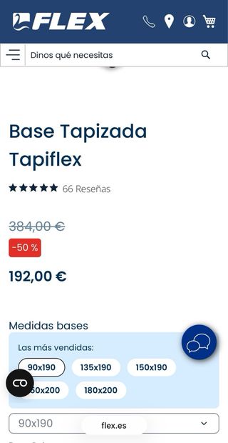 Base tapizada Tapiflex Flex 90x190 ( 2 unidades )