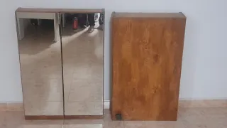 Mueble de baño madera y espejo