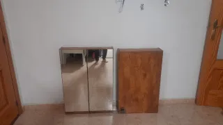 Mueble de baño madera y espejo