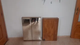 Mueble de baño madera y espejo