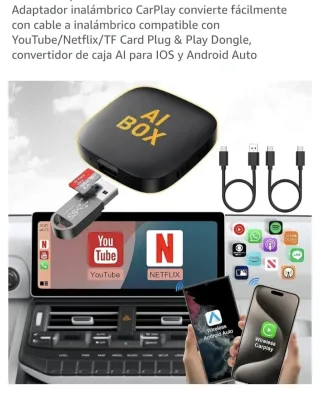 Adaptador CarPlay AI BOX YouTube Netflix