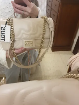 Bolso Tous Beige y Dorado Nuevo con etiquetas