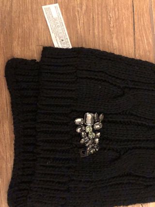 Sciarpa Twinset nera con strass