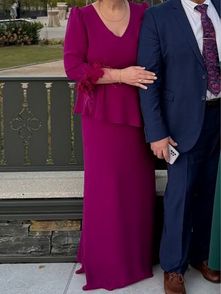 Vestido largo elegante fucsia