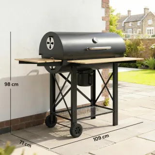 Barbacoa Carbón Portátil con Estantes