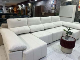 Sofá Cama Chaise Longue Beige