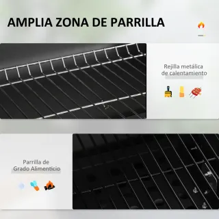 Barbacoa Carbón con Ruedas y Tapa