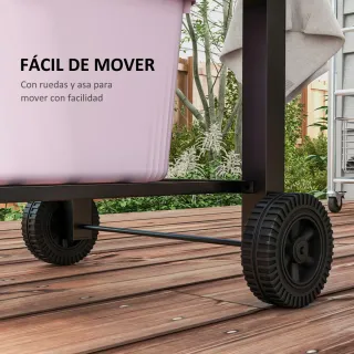 Barbacoa Carbón con Ruedas y Tapa