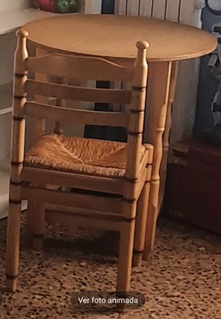 Mesa camilla redonda madera