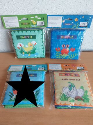 Libros bebé de tela blandos con animales (euskera)