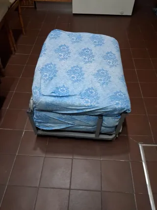 Puff/Cama 90cm Azul/Gris