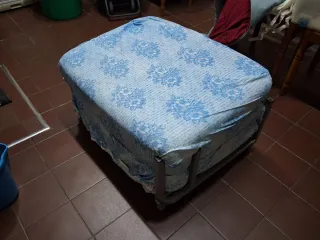 Puff/Cama 90cm Azul/Gris