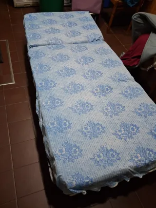 Puff/Cama 90cm Azul/Gris