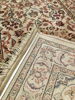 Alfombra estilo persa de lana beige