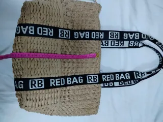 Bolso de playa RED BAG beige y negro