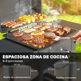 Barbacoa Carbón con Bandeja y Ventilación