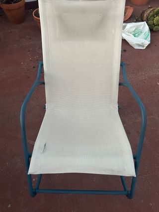 2 Poltrone a Dondolo per Esterno Beige