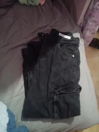 Calças de ganga pretas Bershka