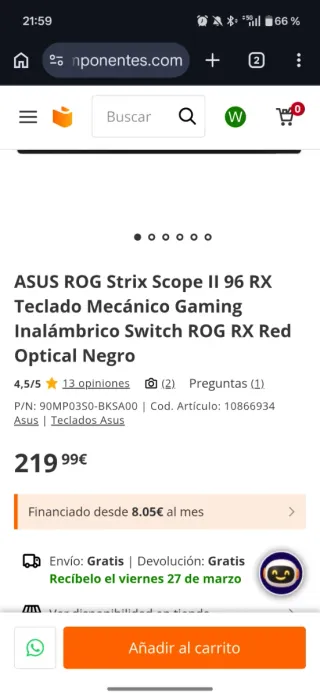 Asus ROG Strix Scope II 96% RX Wireless