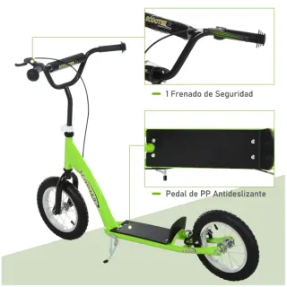 Patinete infantil verde 5+ años Scooter