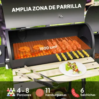 Barbacoa Carbón 3 en 1 Ahumador Parrilla