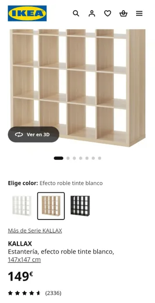 Estantería Kallax 4x4 cubos Roble Blanco