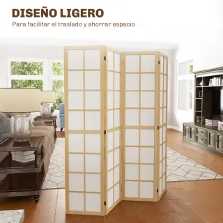 Biombo de madera y papel