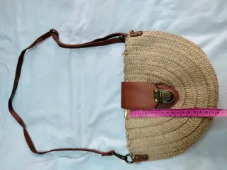 Bolso de paja semircircular