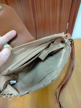 Bolso de paja semircircular