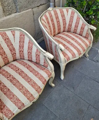 Coppia poltroncine antiche laccate