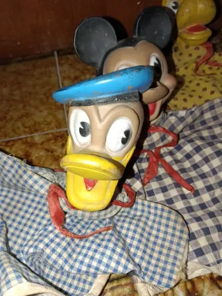 Lote Marionetas Disney: Mickey, Donald, Pluto 50,s