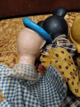 Lote Marionetas Disney: Mickey, Donald, Pluto 50,s