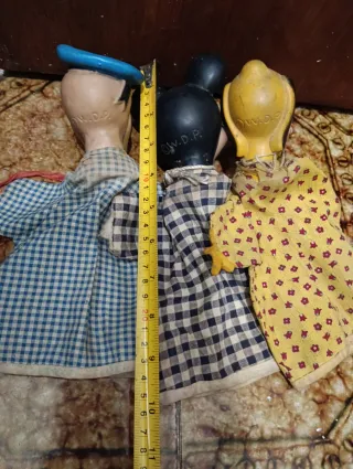 Lote Marionetas Disney: Mickey, Donald, Pluto 50,s