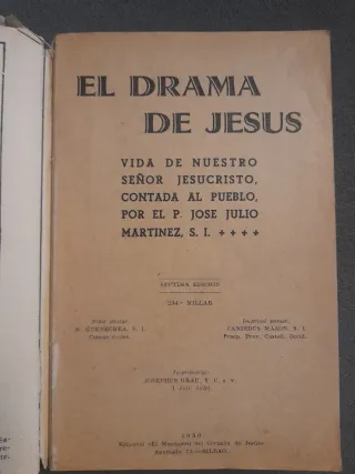 Libro religion el drama de Jesús 1950