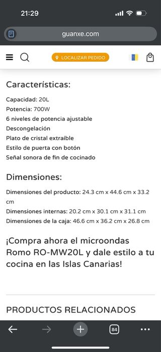 Microondas Rom poco uso