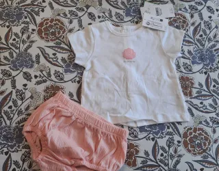 Conjunto bebé 1-3 meses camiseta y braguita