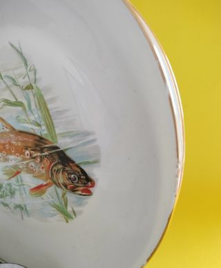 6 Platos Peces Porcelana Francesa Limoges