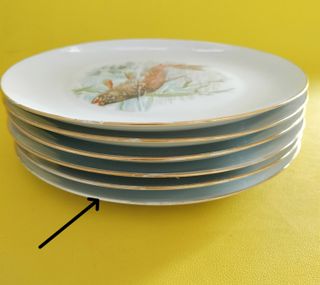 6 Platos Peces Porcelana Francesa Limoges