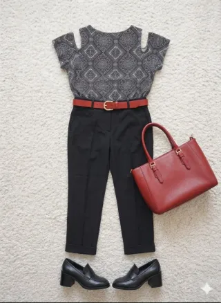 Top hombros descubiertos gris y blanco Talla S