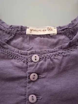 Abito in cotone viola Grain de Blé 2-3 anni nuovo